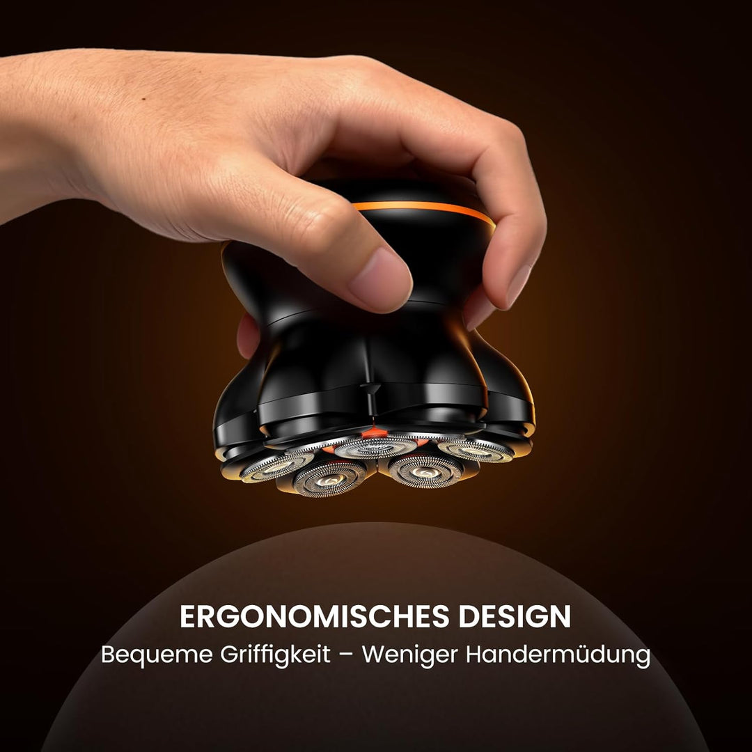 Glatzen Rasierer Herren,MAXGROOM 7D Glatzenrasierer, Wasserdichter Kopfrasierer Glatze,Magnetische K