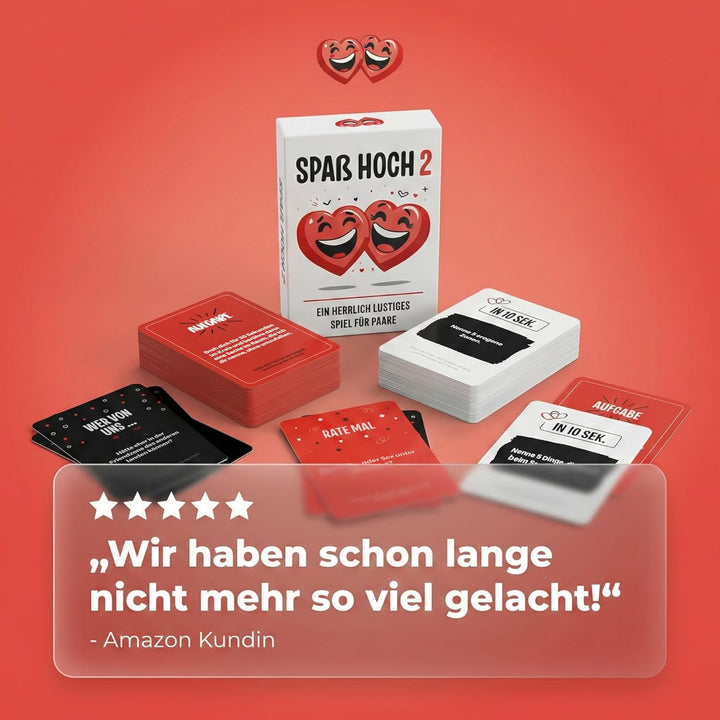 Spass Hoch 2 - Spiel für Paare zu zweit | Mit lustigen Aufgaben & Fragen | Pärchen Geschenke für Män