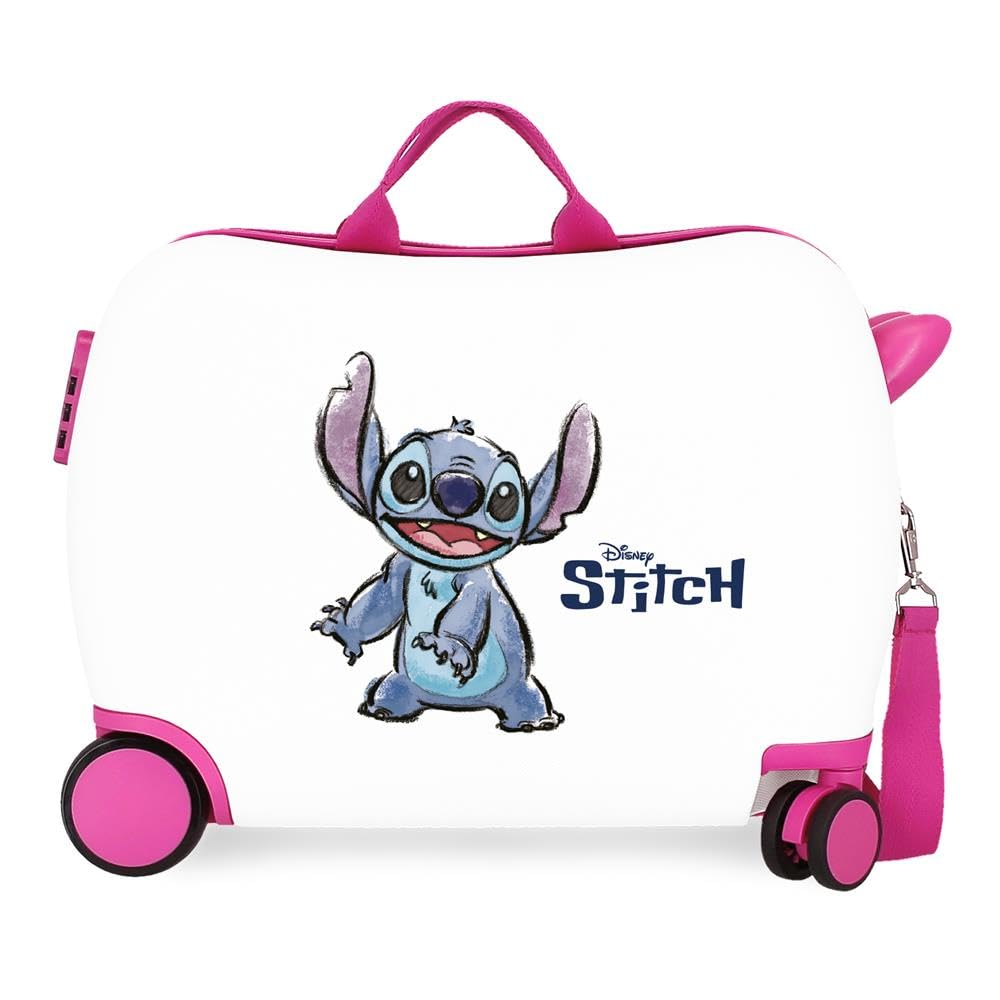 Disney Adorable Stitch Moods Kabinenkoffer, starres ABS, Zahlenschloss an der Seite, 4 Doppelräder,
