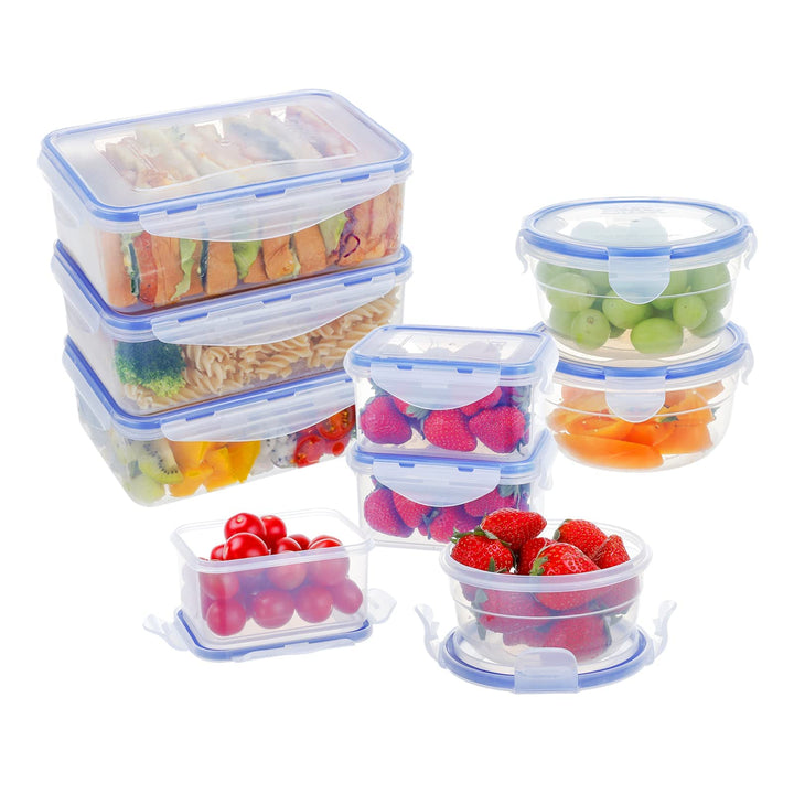 EASYLOCK 9PACK Plastik Frischhaltedosen Mit Deckel (1150ML*3+300ML*3+180ML*3), Aufbewahrungsbox mit