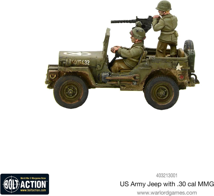 Bolt Action Warlord Games, miniatures - US Army Jeep with 30 Cal MMG