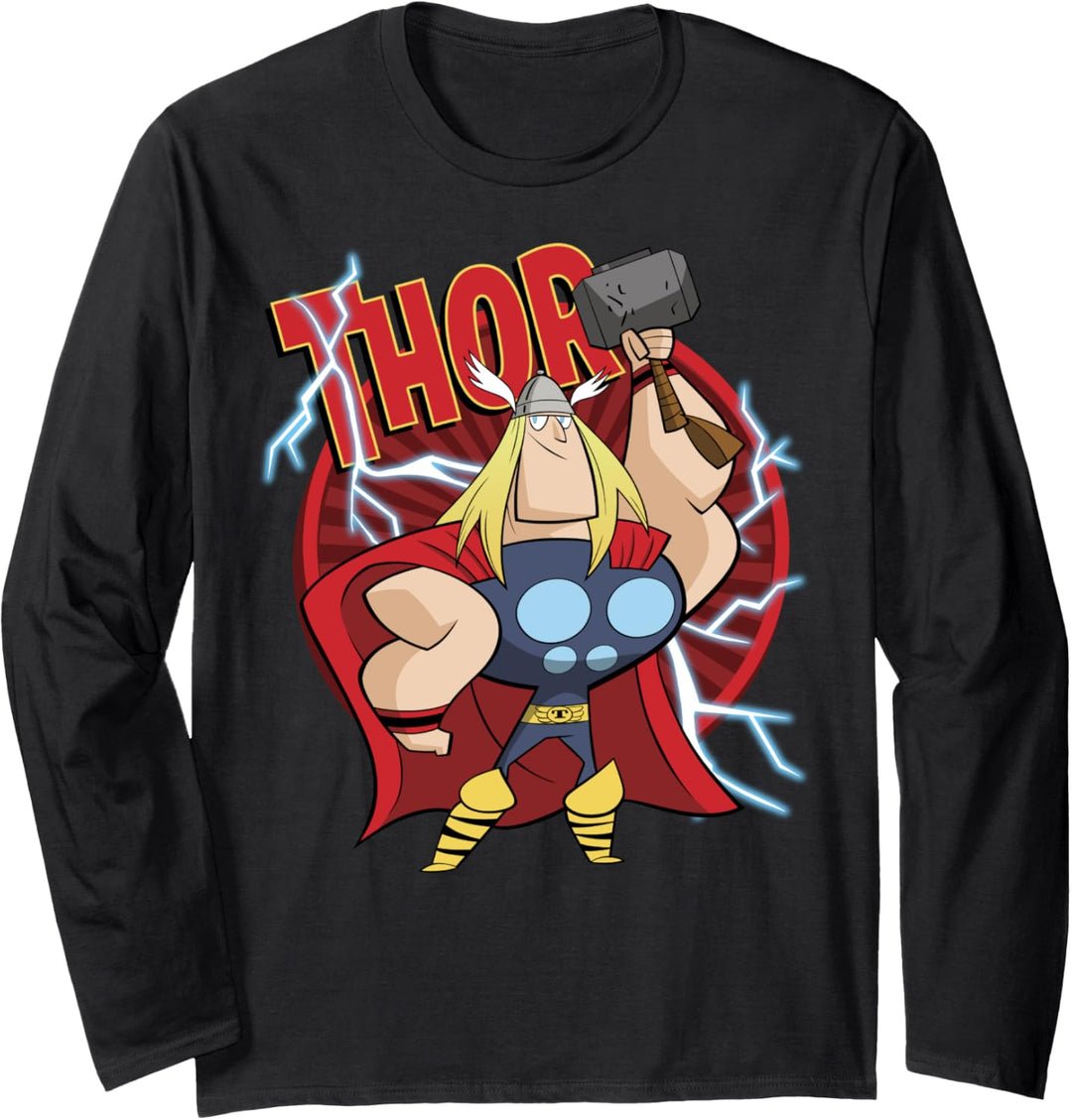 Marvel Avengers Thor Lightning Doodle Langarmshirt