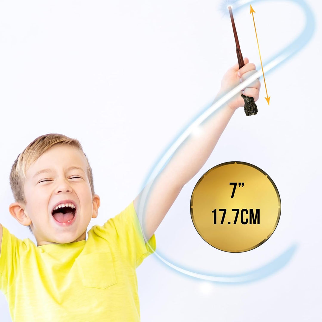 Harry Potter Zauberstab "Harry Potter" mit LED-Lumos-Spitze, Handbemalt aus Harz, Inklusive App für