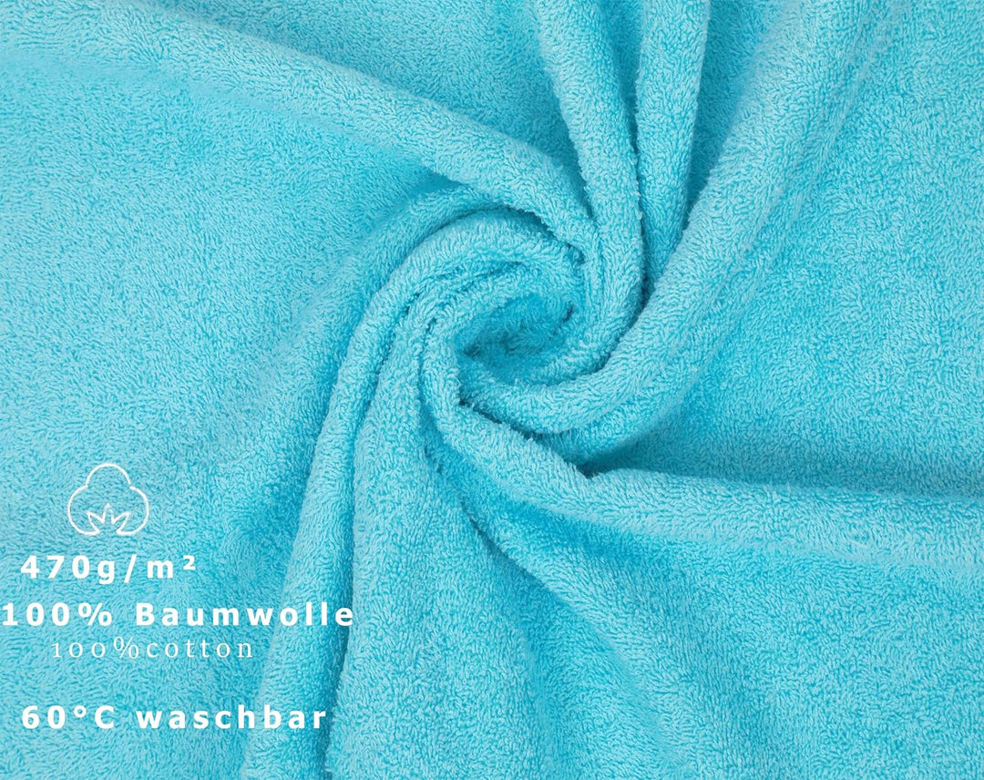 Betz 8 Stück Handtücher Set Grösse 50 x 100 cm Handtuch Premium 100% Baumwolle Farbe türkis, Türkis