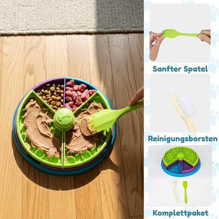SOLDAY Hunde Slow-Feeder Hundenapf &amp; Schleckmatte – 3-lagig, Interaktiv