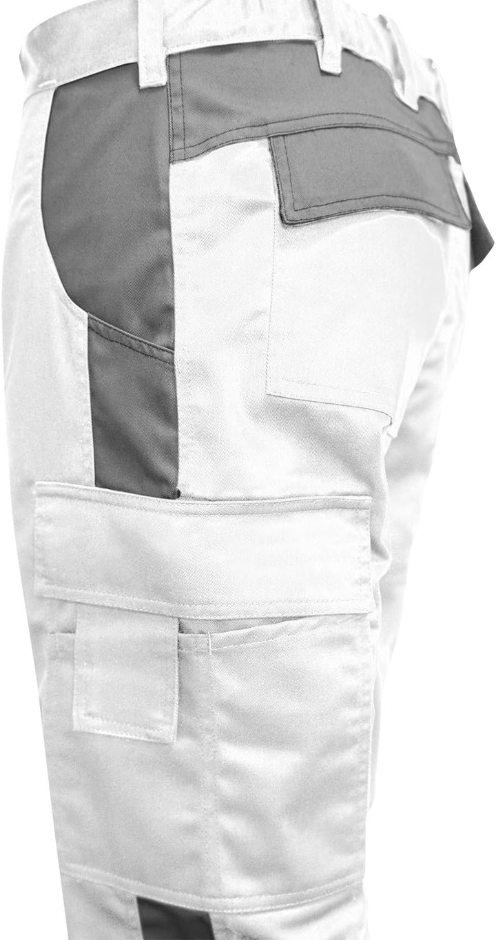 strongAnt Shorts Stretch Berlin Pro Herren Sommer Arbeitshose kurz Cargo Outdoor Grau-Shwarz-Weiss 4