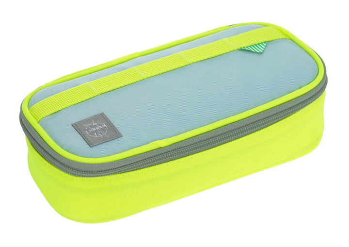 LÄSSIG Schlampermäppchen Stiftemäppchen School Spacy Pencil Case Unique, Blue/Neon-yellow