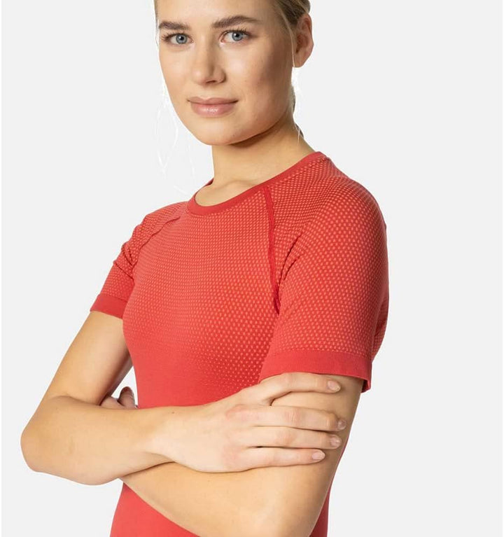 Odlo Damen Performance Light Eco T-Shirt Kurzarm Unterhemd Funktionsunterhemd L American Beauty, L A