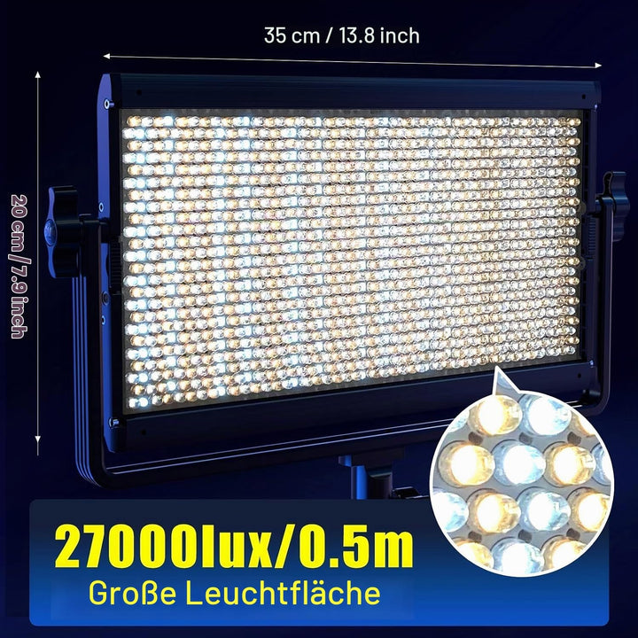 GVM RGB LED Videoleuchte LED, 75W LED Video Beleuchtung mit 8 Lichtszenen, LED Studiolicht Fotografi