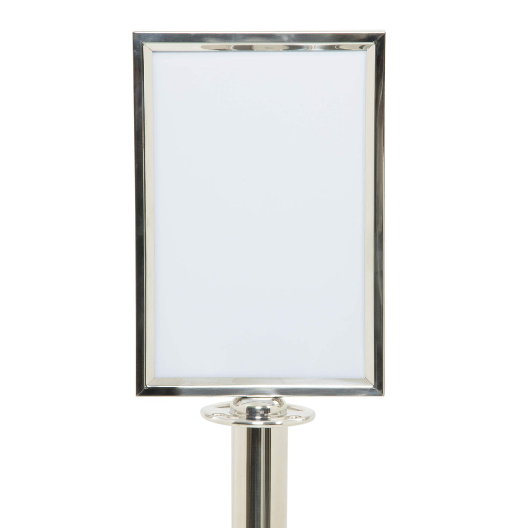 Securit Classic Absperrpfosten Rahmenaufsatz - CHROME - von oben aufzuschrauben - A4, chrome