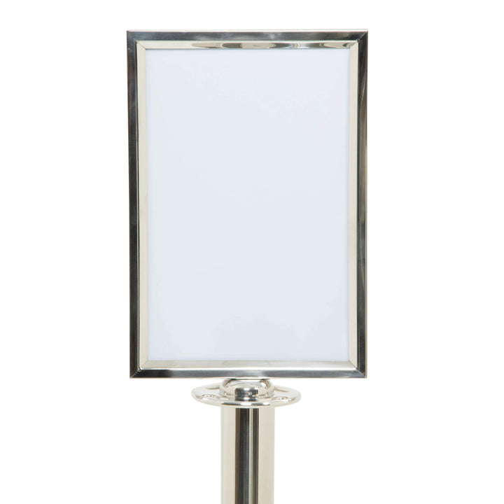 Securit Classic Absperrpfosten Rahmenaufsatz - CHROME - von oben aufzuschrauben - A4, chrome