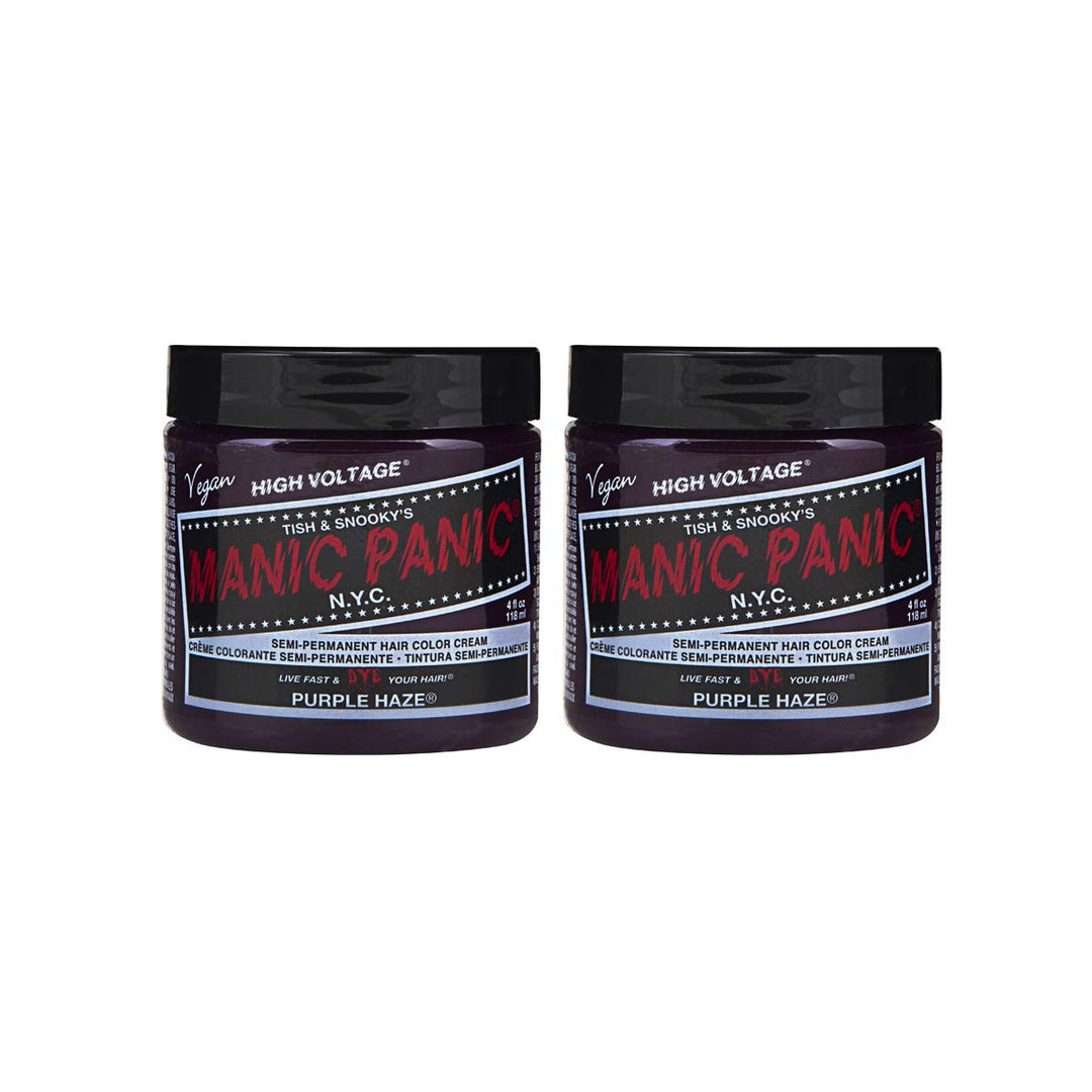 Manic Panic Purple Haze Classic Creme, Vegan, Cruelty Free, Semi Permanent Hair Dye 2 x 118ml Purple