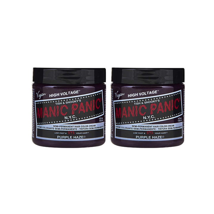 Manic Panic Purple Haze Classic Creme, Vegan, Cruelty Free, Semi Permanent Hair Dye 2 x 118ml Purple