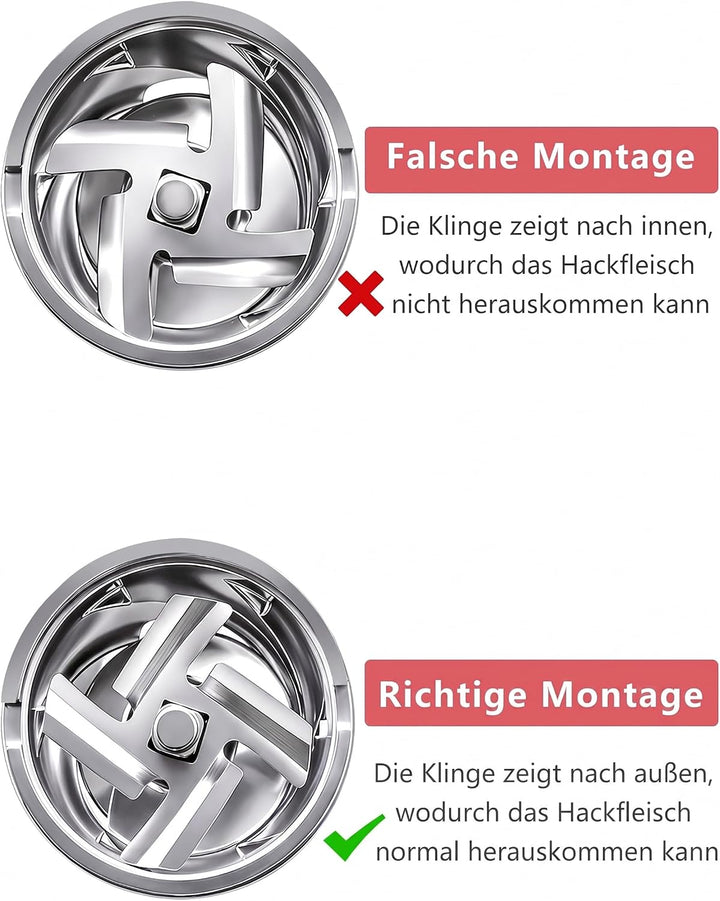 Fleischwolf &amp; Aufsätze für KitchenAid Standmixer, Kitchenaid Zubehör Mixer mit 3 Wurstfüllhörner, 3