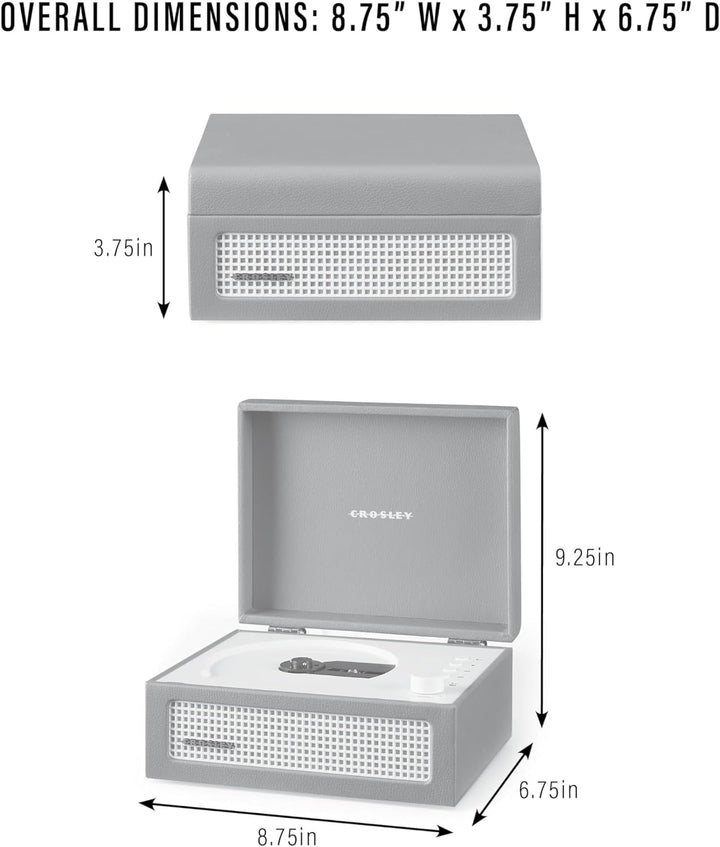Crosley CR3517A-WB Voyager Retro tragbarer CD-Player mit Stereo-Bluetooth-Lautsprechern und FM-Radio