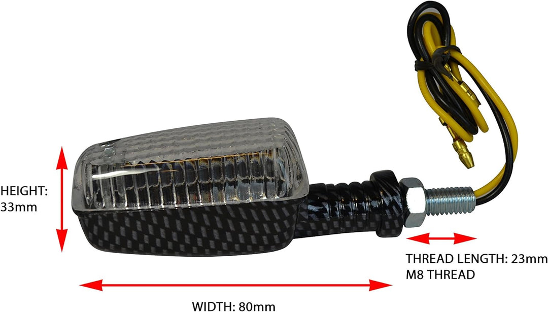 Motorrad-Trike-Blinker Carbon-Optik mit getöntem Glas (1 Paar) 21-W-Glühlampe