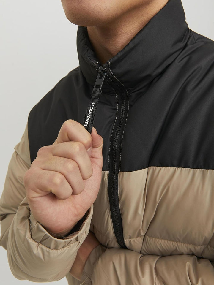 JACK & JONES Herren Jjetoby Puffer Collar Sn Pufferjacke XL Jet Black, XL Jet Black