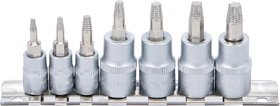 BGS 7098 | Schraubenausdreher-Bit-Einsatz-Satz | Antrieb Innenvierkant 6,3 mm (1/4") / 10 mm (3/8")