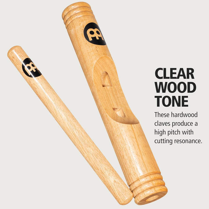 Meinl Percussion Wood Claves African - 1 Paar zylindrische Klanghölzer - Hohler Holzkorpus - Musikin