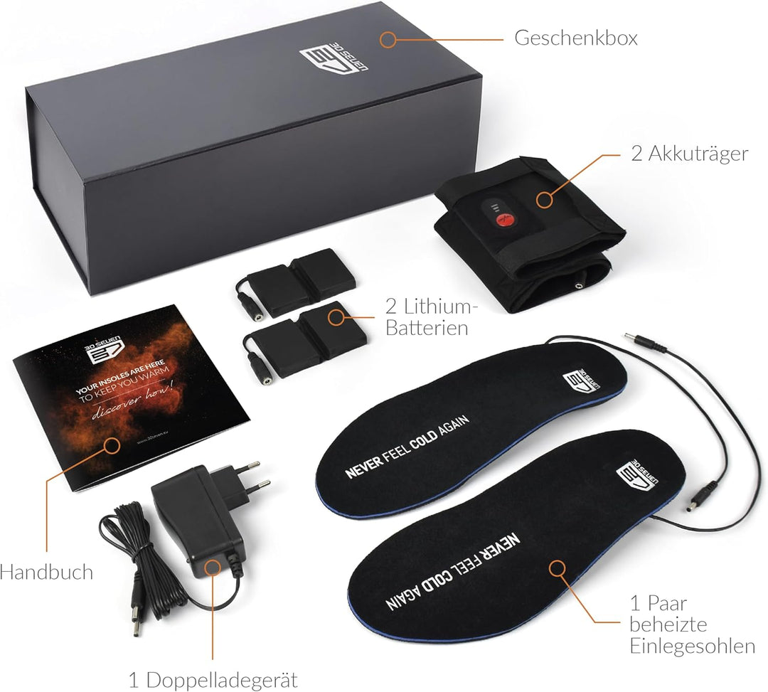 30seven Beheizbare Einlegesohlen Mit Akku Für Warme Füsse, Männer Und Frauen, Passt In Jedem Schuh u