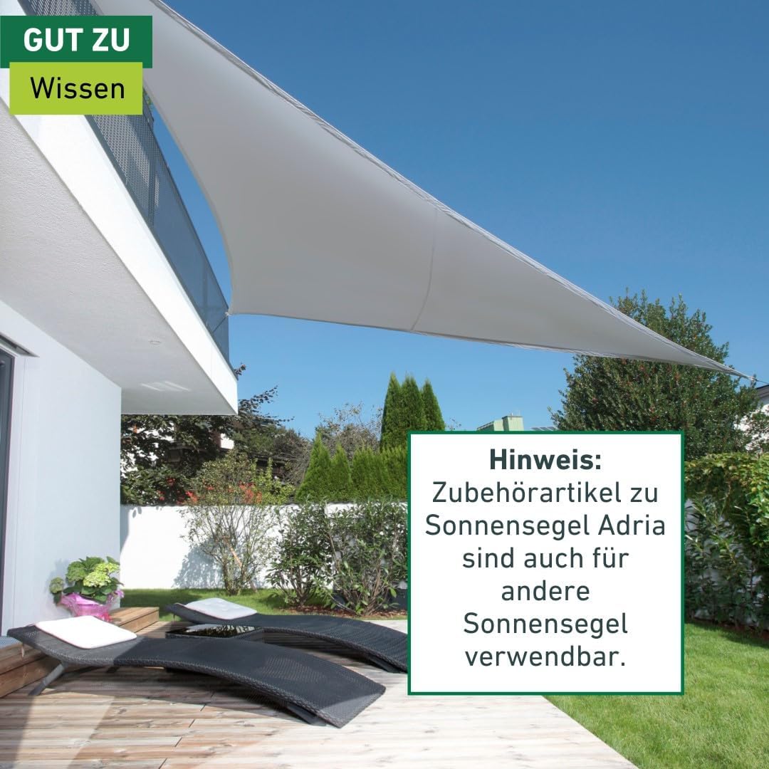 Windhager Seilzugset für Sonnensegel, Zubehörset für Sonnenschutz, Komplettset, Montageset, 10897 Si