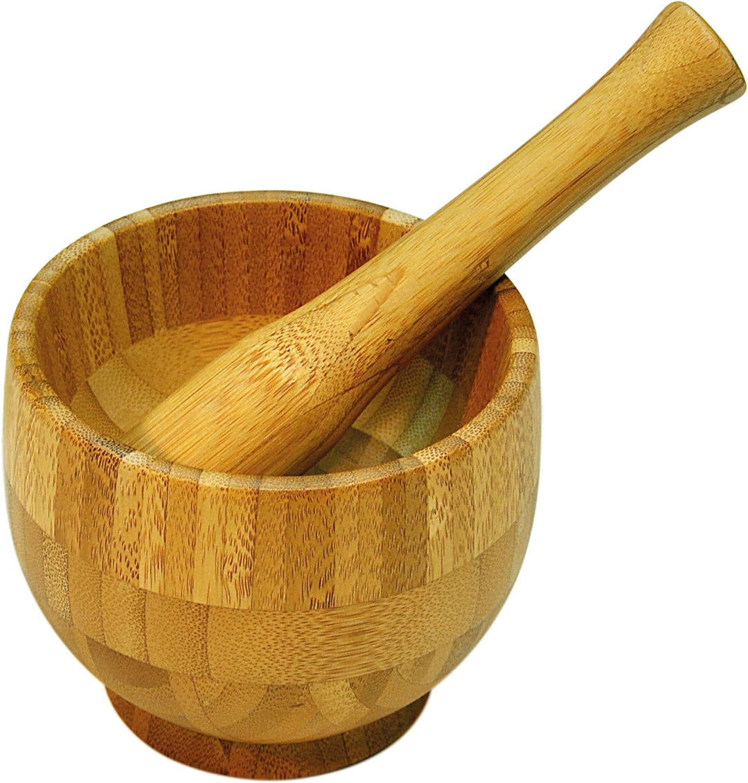 Point-Virgule Mörser mit Stössel aus Bambus ø 12cm H 10cm, Bambus