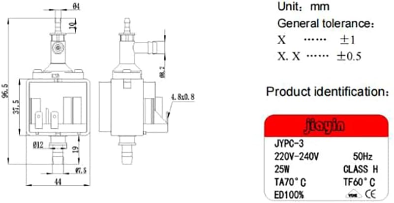 Jiayin JYPC-3 AC 220 V – AC 240 V 25 W 245 cc/min Kolben Typ Wasser-Saugeisen elektromagnetische Pum