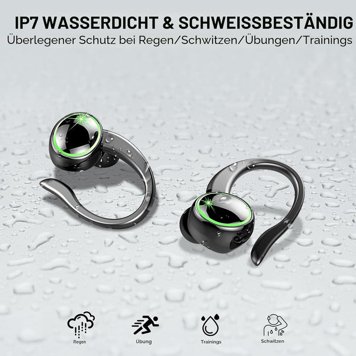 Bluetooth Kopfhörer Sport, Kopfhörer Kabellos Bluetooth 5.4 mit ENC Noise Cancelling und 4 HD Mics,