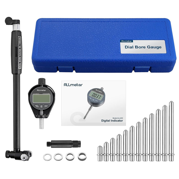 ALLmeter Digitales Bohrungsmessgerät Messuhr Set 50-160 mm Innendurchmesser Anzeige Messwerkzeug mit