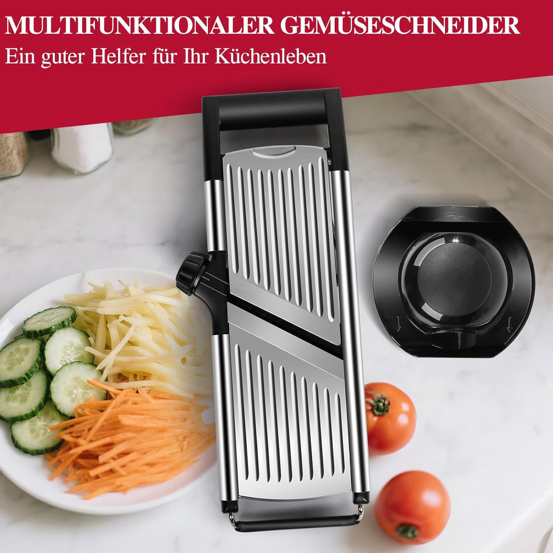 MASTERTOP Gemüsehobel Verstellbar, Mandoline Gemüseschneider aus Edelstahl, für Gemüse und Obstschne