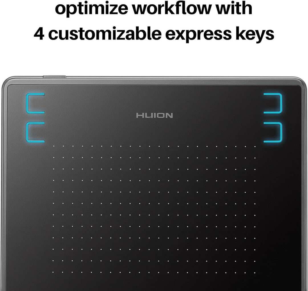 HUION Inspiroy H430P Zeichentablett, 4,8 x 3 Zoll Grafiktablett mit Batterielosem Stift und 4 Hotkey