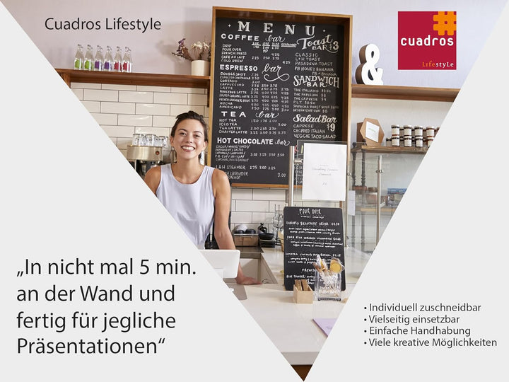 Cuadros Lifestyle Selbstklebende magnetische Tafelfolie 100x100 cm | Magnetisch | Vinyl- Kreidefolie