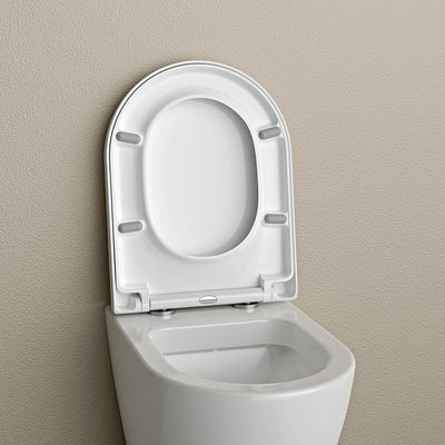 WC-Sitz mit Absenkautomatik U1002 Weiss, abnehmbarer Toilettensitz aus Duroplast, Ersatz-WC-Brille S