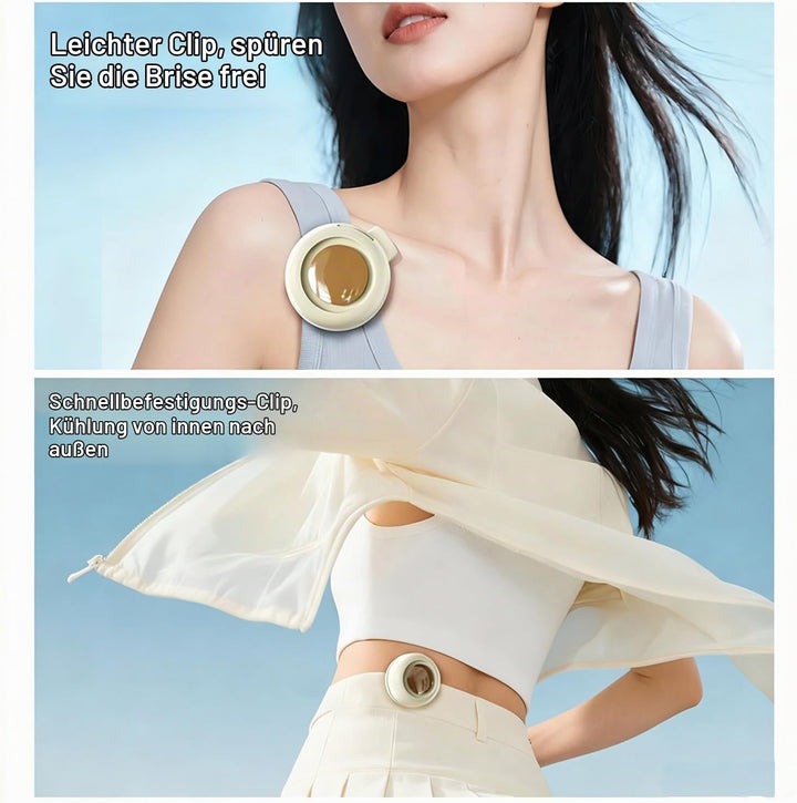 Tragbarer Clip Ventilator, Mini Ventilator mit Clip, T-Shirt Ventilator, 3 Geschwindigkeiten Leiser