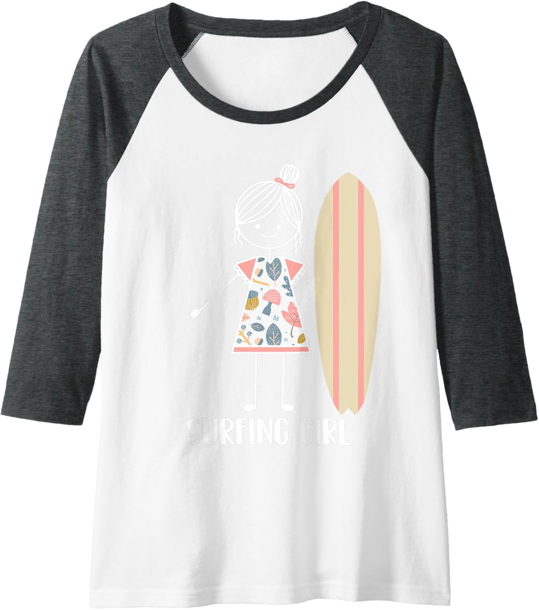 Damen Surfen Wellenreiter - Wassersport Meer Surfer Raglan