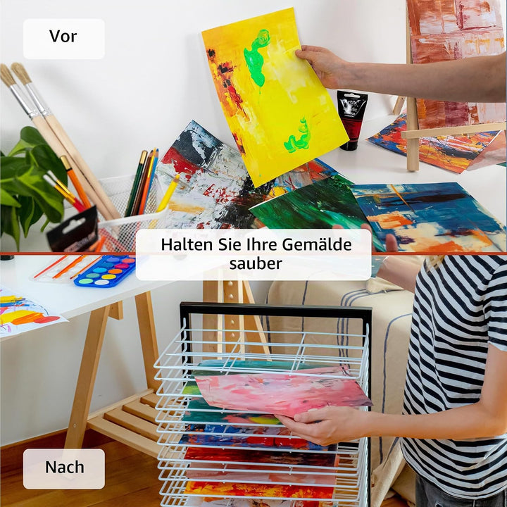 ODOXIA Bilder Trockengestell KLEIN für Klassenzimmer | KOMPAKTES, funktionales &amp; mobiles Bildertrock