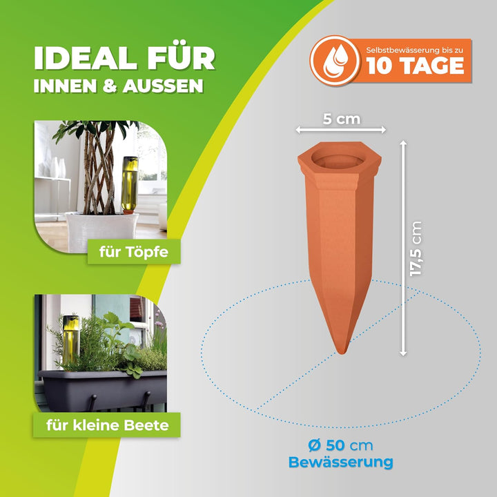BioGreen 40er-Set Bewässerungssystem Hydro Wine für Balkon- und Kübelpflanzen | Tonkegel passend für