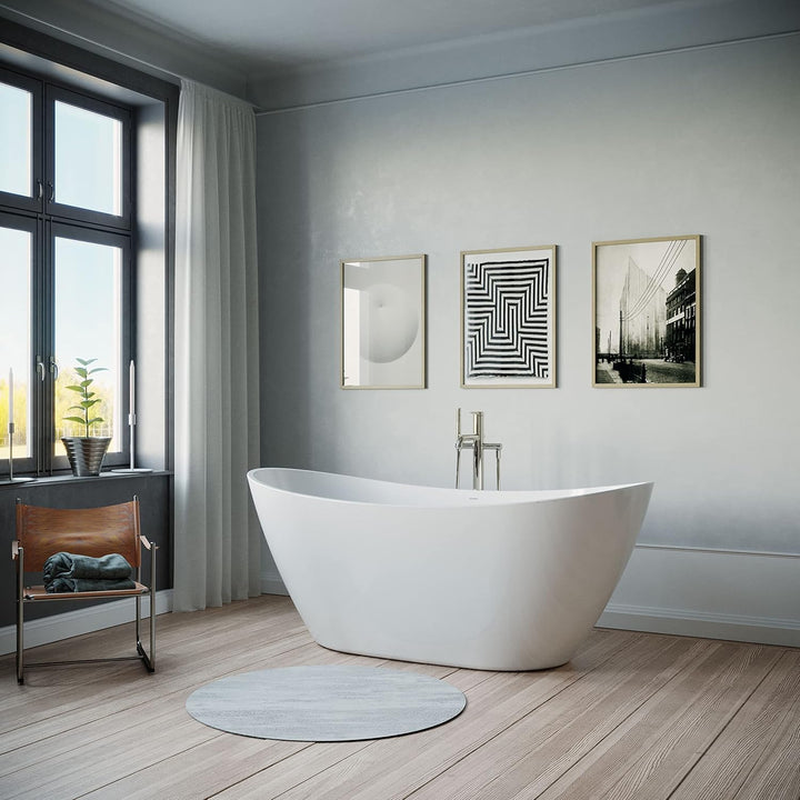 DURAVIT Freistehende Badewanne aus Acryl Standbadewanne DuraBerk in Weiss 170x70 cm Füllmenge: 202 l