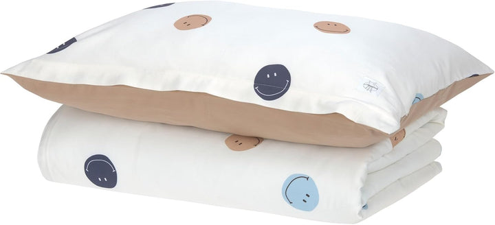 LÄSSIG Kinder Bettwäsche Set aus Bio Baumwolle GOTS zertifiziert 2-teilig/Bedding Set Smile milky/br