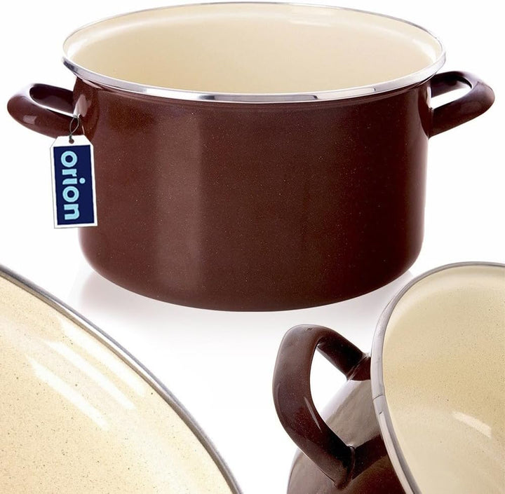Emaille-Topf Kochtopf Schmortopf emailliert BROWN 26 cm 6,5 L