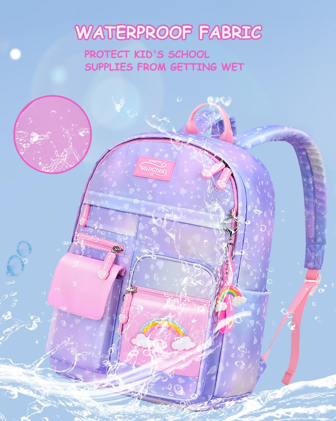 Amythe Kinderrucksack Mädchen,Rucksack Kindergarten,Schulranzen Mädchen 1-3. klasse, Leichte und Was
