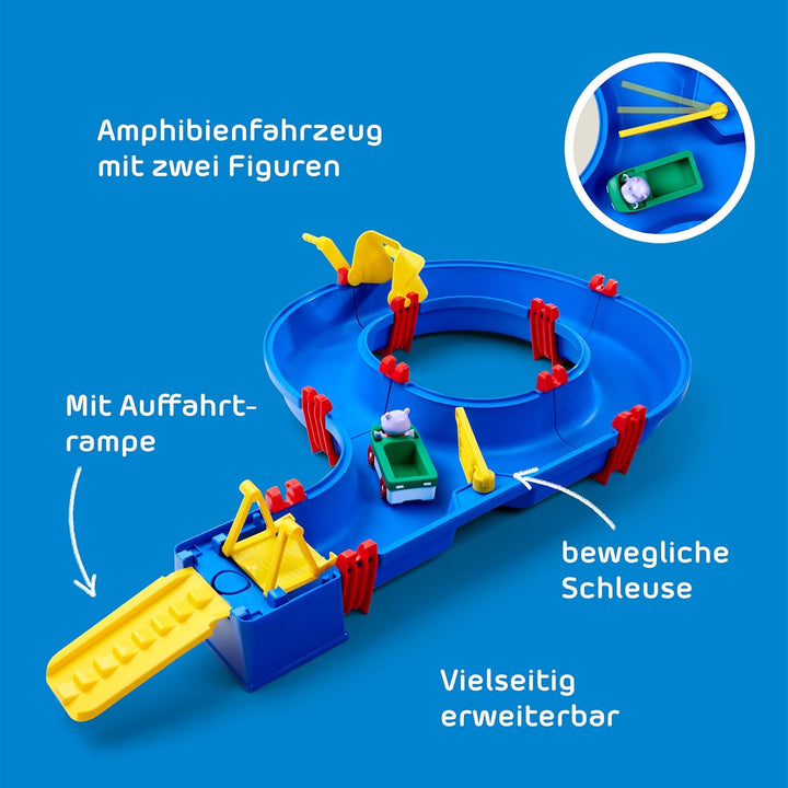 BIG Spielwarenfabrik AquaPlay - AmphieSet - 88x50x13 cm grosse Wasserbahn, ideales Einsteigermodell,