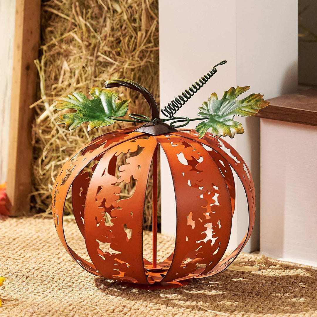 TERESA'S COLLECTIONS Herbstdeko,Gartendeko für Draussen,Metall Herbst Deko,Herbstdeko Outdoor,Hallow