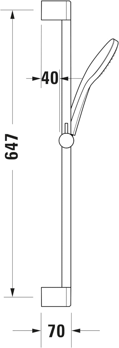 Duravit Universal Duschsystem, Duschset mit Strahlart Rain, Duschstange (700 mm) mit höhenverstellba