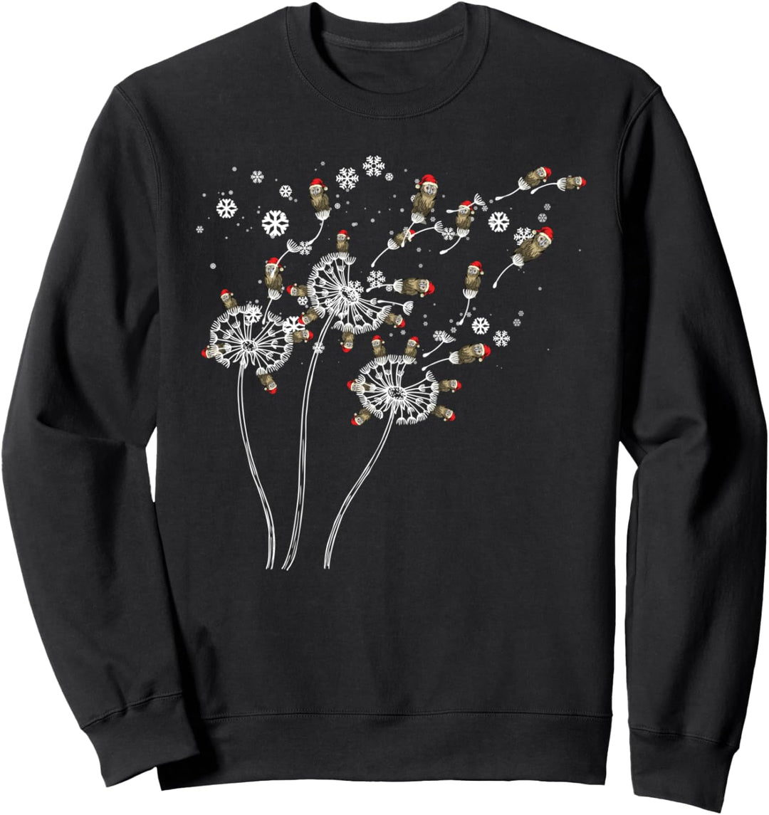 Weihnachten Vogel Tiermotiv Pusteblume Waldbewohner Eule Sweatshirt