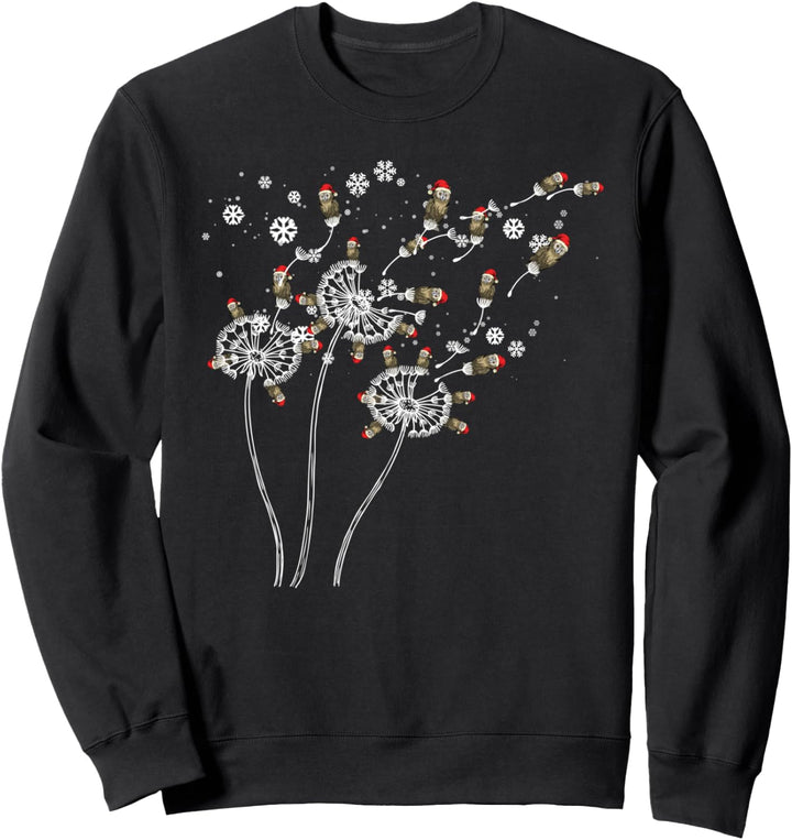 Weihnachten Vogel Tiermotiv Pusteblume Waldbewohner Eule Sweatshirt