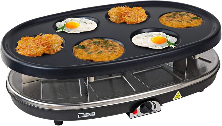 Raclette Grill 3 in 1 Garen Crepes Maker Heisser Stein für 8 Personen 1500 Watt