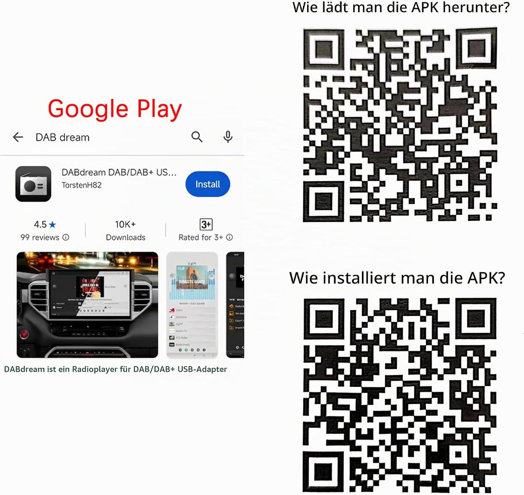 DAB+ Tragbarer Radio Adapter USB,Mobiler Digitaler Radio Tuner Rundfunkempfänger Stick Für Android T