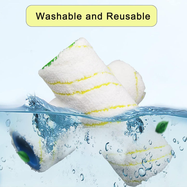 4 Stück Ersatzrollen für Kärcher FC7 FC5 FC3 FC3D, Microfaser Walzenset für Karcher EWM 2 Cordless E