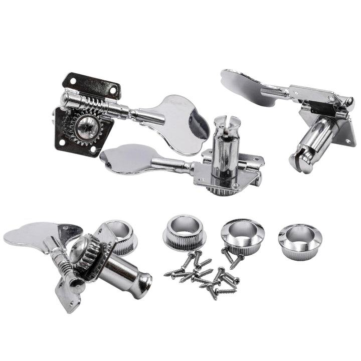 vhbw Stimmwirbel Mechaniken Pegs 4L kompatibel mit Gitarre, Bass - Gitarrenwirbel, Stimmmechanik, 18